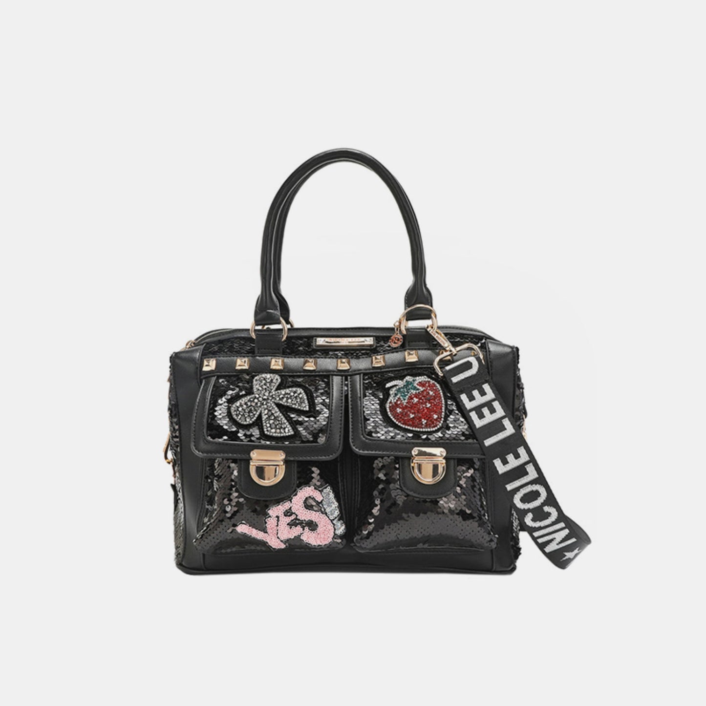 Nicole Lee Sequin Patch Boston Bag