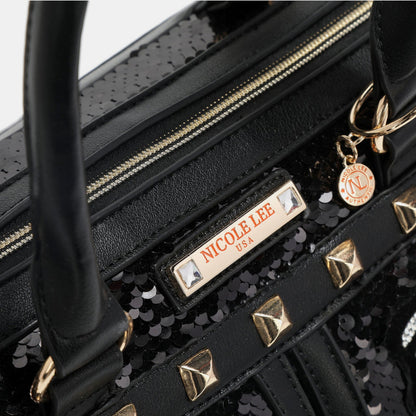 Nicole Lee Sequin Patch Boston Bag