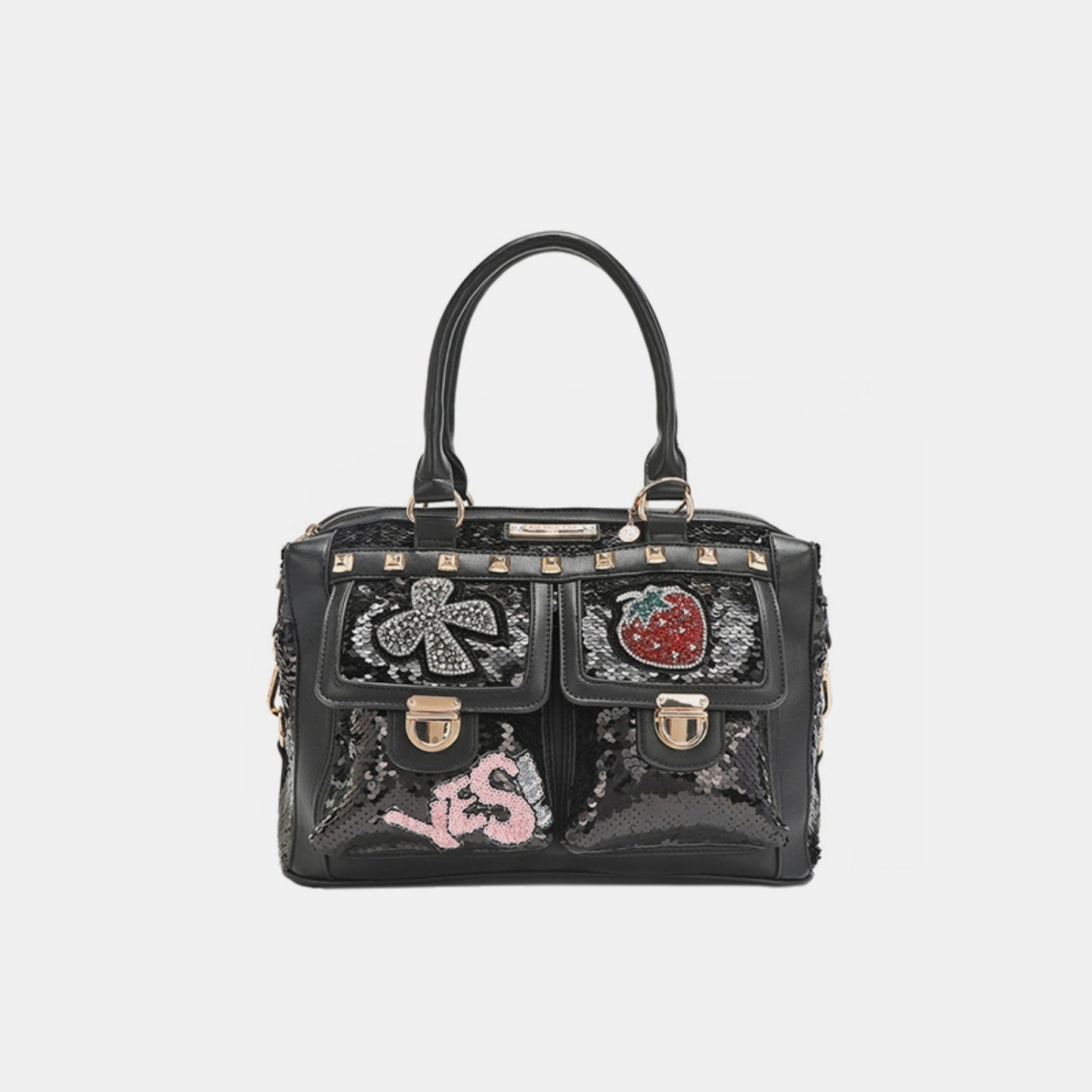 Nicole Lee Sequin Patch Boston Bag