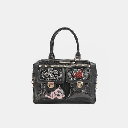 Nicole Lee Sequin Patch Boston Bag