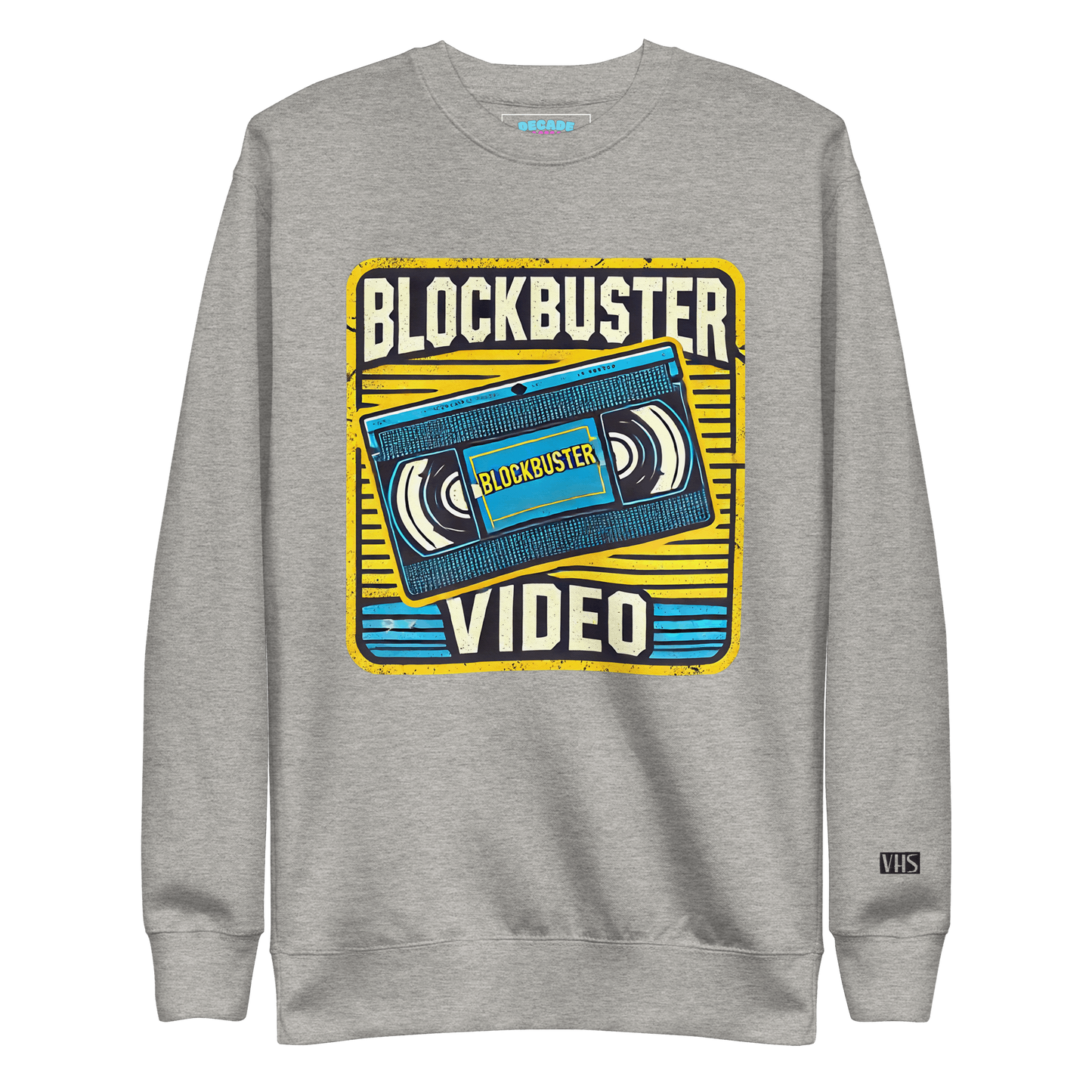 Retro Blockbuster VHS Rewind Crewneck Sweatshirt - Decade Revival