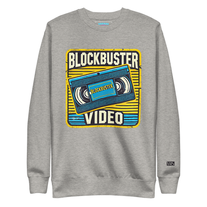 Retro Blockbuster VHS Rewind Crewneck Sweatshirt - Decade Revival