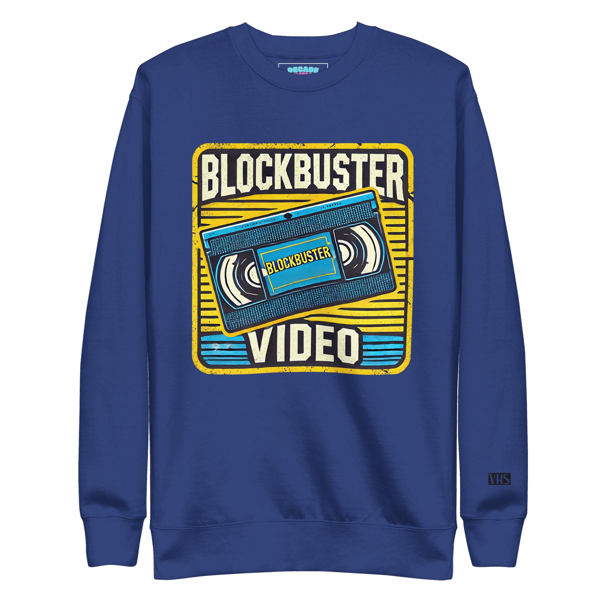 Retro Blockbuster VHS Rewind Crewneck Sweatshirt - Decade Revival