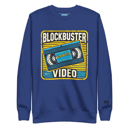 Retro Blockbuster VHS Rewind Crewneck Sweatshirt - Decade Revival