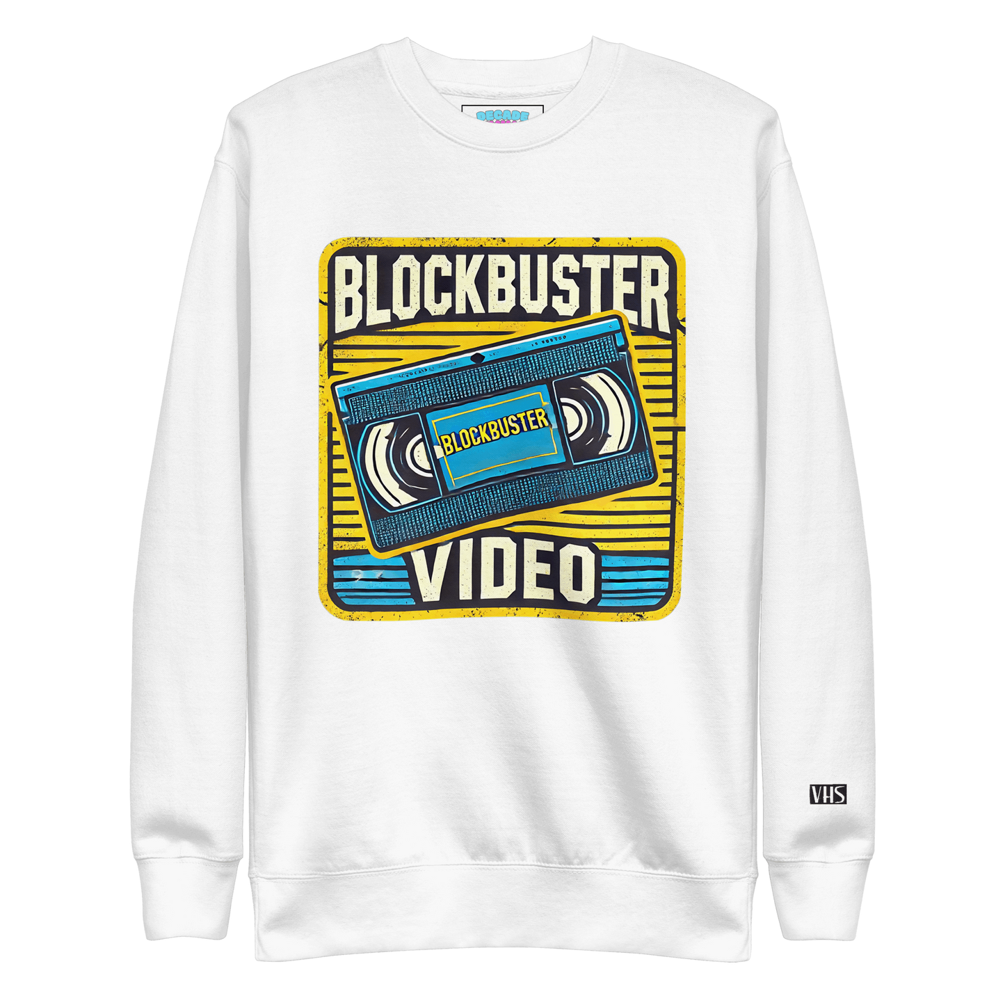 Retro Blockbuster VHS Rewind Crewneck Sweatshirt - Decade Revival